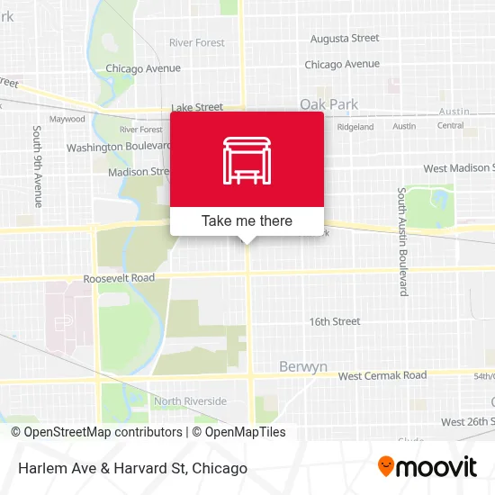 Harlem Ave & Harvard St map