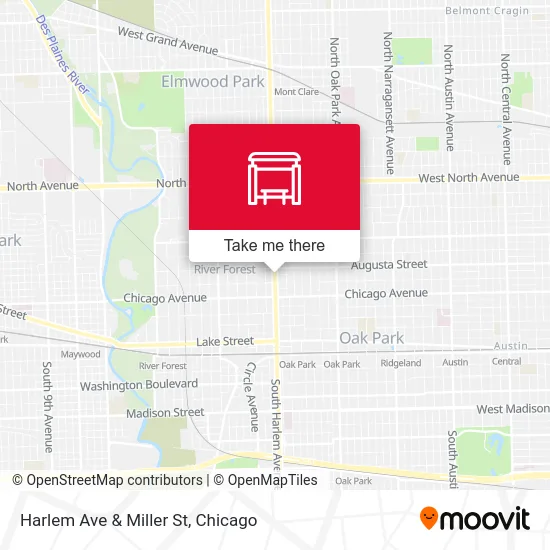 Harlem Ave & Miller St map