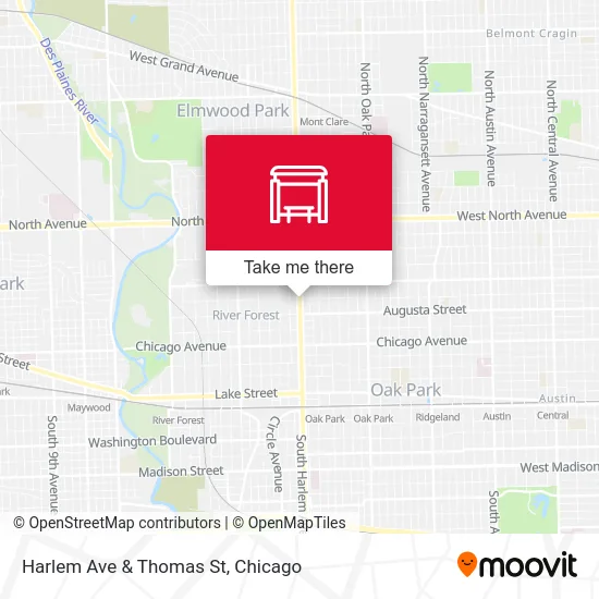 Harlem Ave & Thomas St map