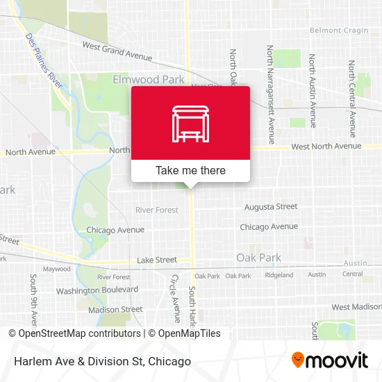 Harlem Ave & Division St map