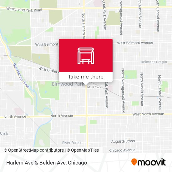 Harlem Ave & Belden Ave map