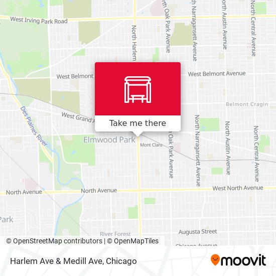 Harlem Ave & Medill Ave map