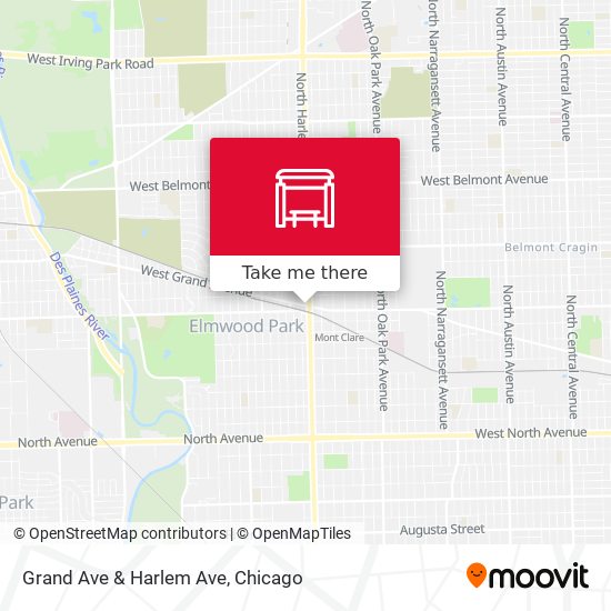 Grand Ave & Harlem Ave map