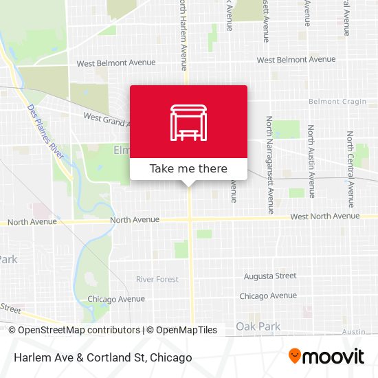 Mapa de Harlem Ave & Cortland St