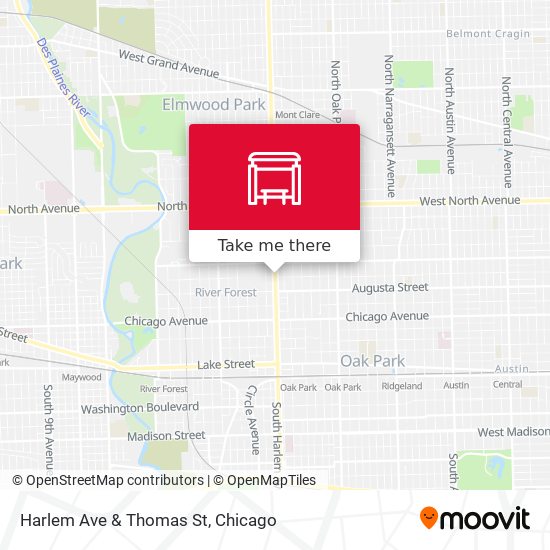 Harlem Ave & Thomas St map