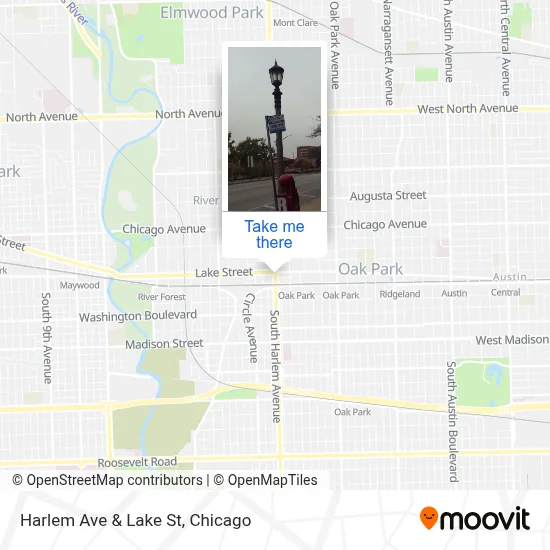 Harlem Ave & Lake St map