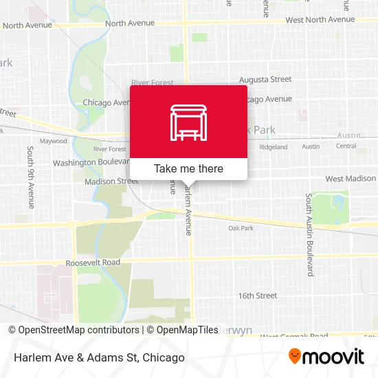 Harlem Ave & Adams St map