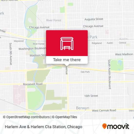 Mapa de Harlem Ave & Harlem Cta Station