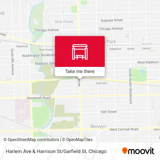 Harlem Ave & Harrison St / Garfield St map