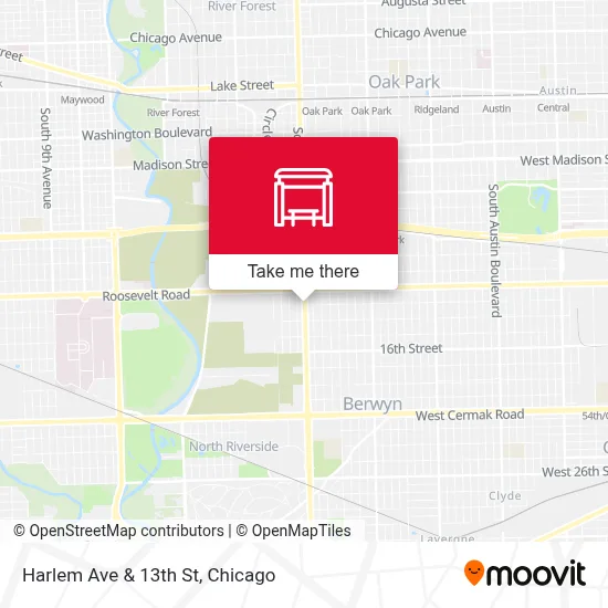Harlem Ave & 13th St map