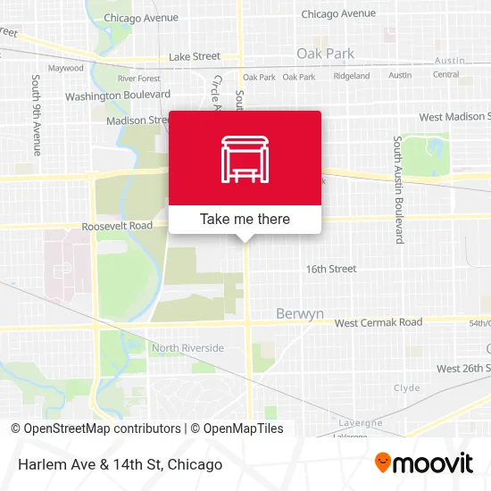 Harlem Ave & 14th St map