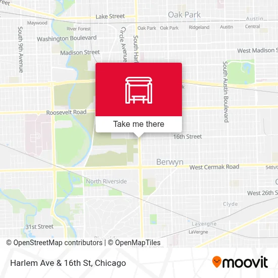 Harlem Ave & 16th St map