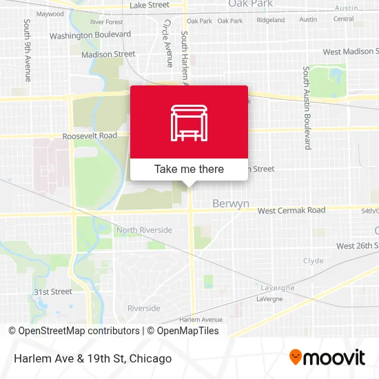 Harlem Ave & 19th St map