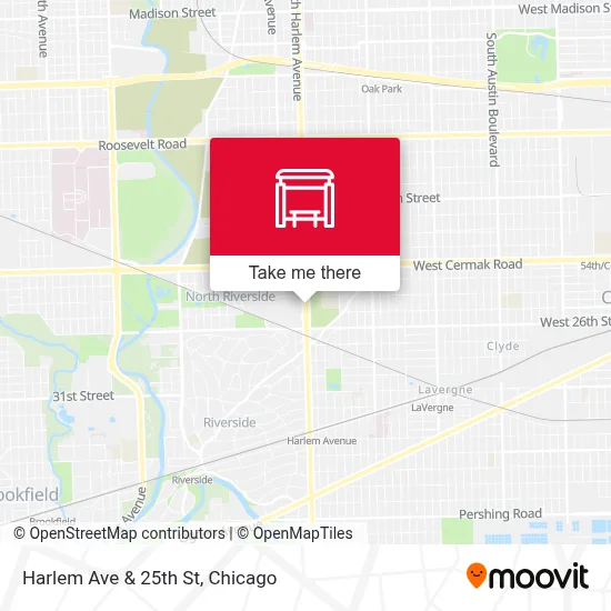 Harlem Ave & 25th St map