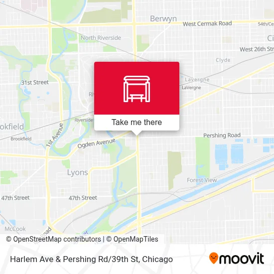 Harlem Ave & Pershing Rd / 39th St map