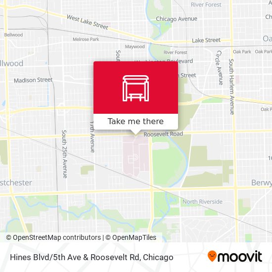 Hines Blvd / 5th Ave & Roosevelt Rd map