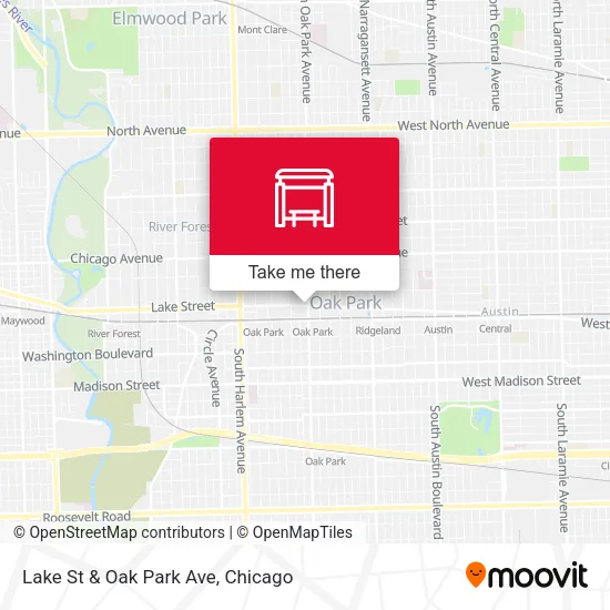Lake St & Oak Park Ave map
