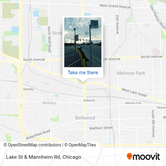Lake St & Mannheim Rd map
