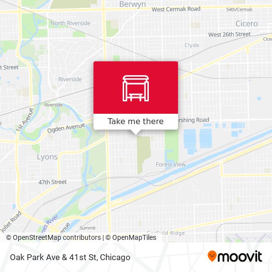 Oak Park Ave & 41st St map