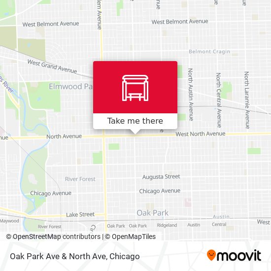 Oak Park Ave & North Ave map