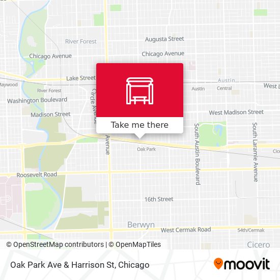 Oak Park Ave & Harrison St map