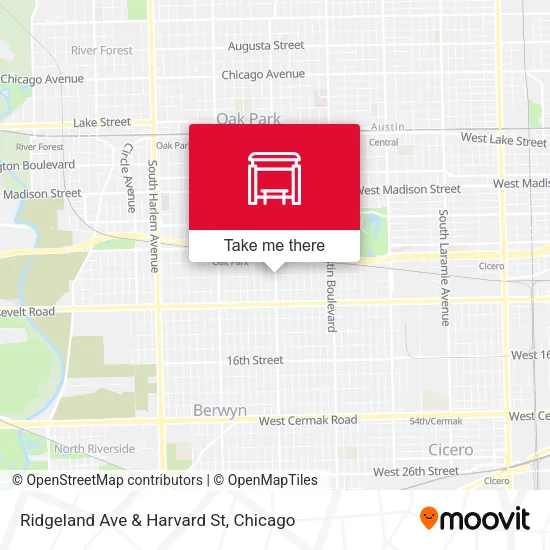 Ridgeland Ave & Harvard St map