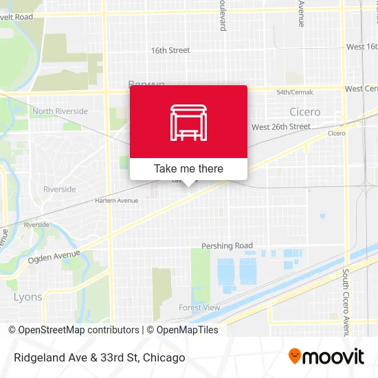 Ridgeland Ave & 33rd St map
