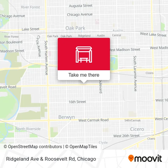 Ridgeland Ave & Roosevelt Rd map