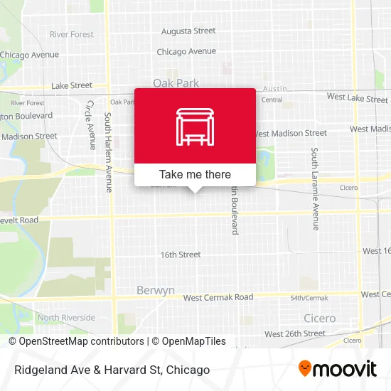 Ridgeland Ave & Harvard St map