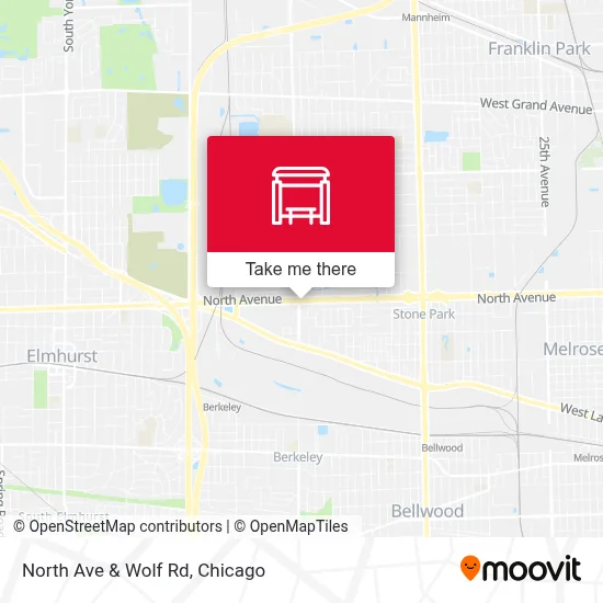 North Ave & Wolf Rd map