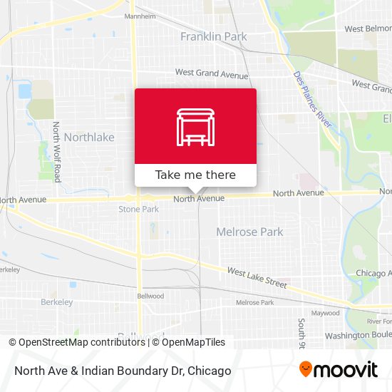 North Ave & Indian Boundary Dr map