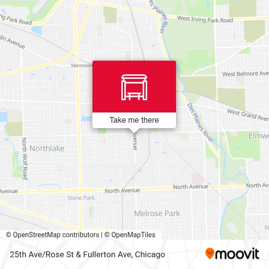 25th Ave / Rose St & Fullerton Ave map