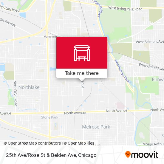 Mapa de 25th Ave/Rose St & Belden Ave