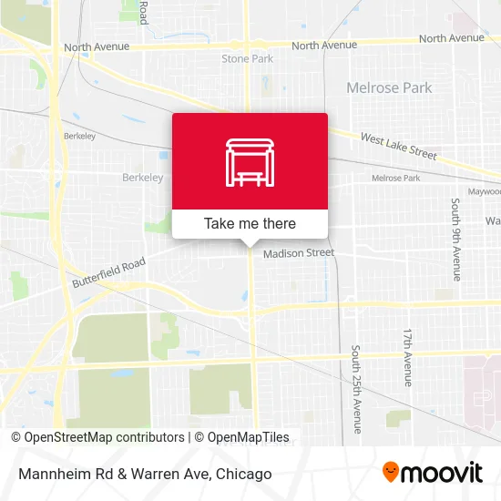 Mannheim Rd & Warren Ave map