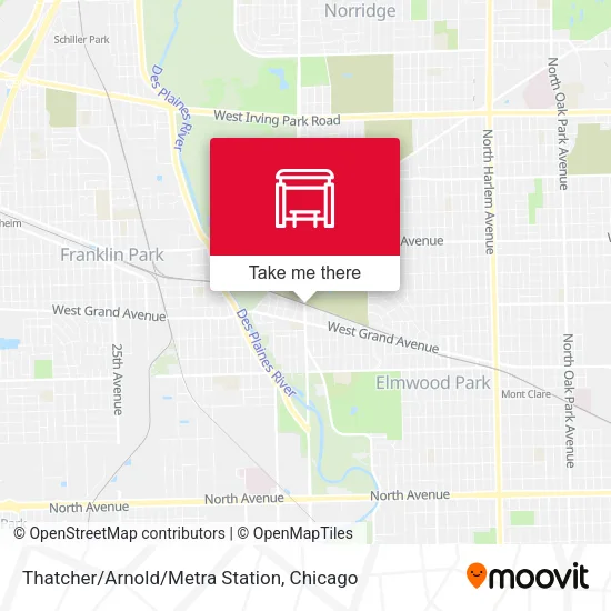 Mapa de Thatcher/Arnold/Metra Station