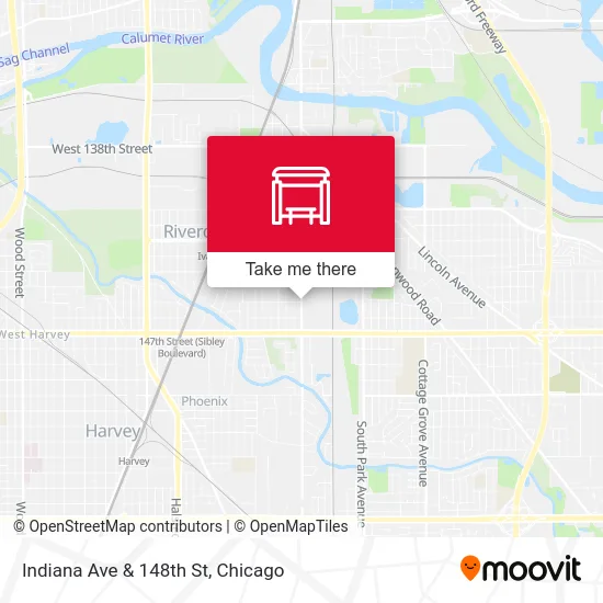 Indiana Ave & 148th St map