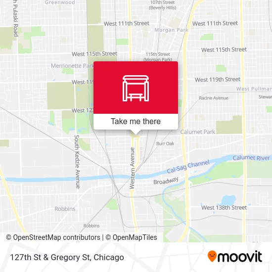 127th St & Gregory St map