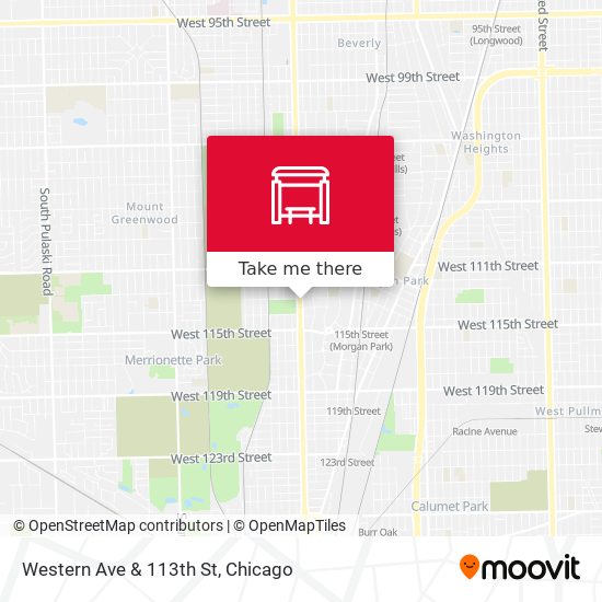 Western Ave & 113th St map