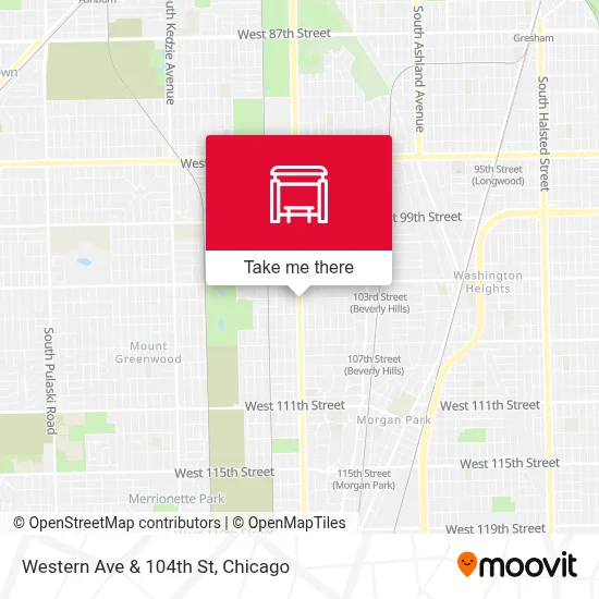 Western Ave & 104th St map
