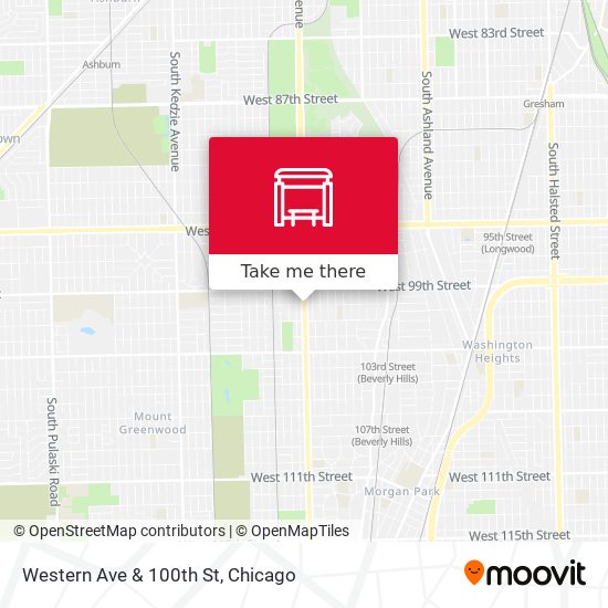 Western Ave & 100th St map