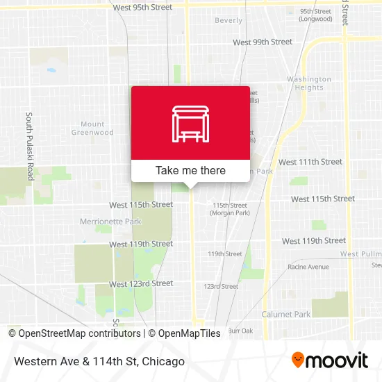 Western Ave & 114th St map