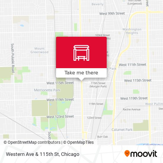 Western Ave & 115th St map