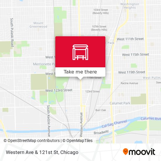 Western Ave & 121st St map