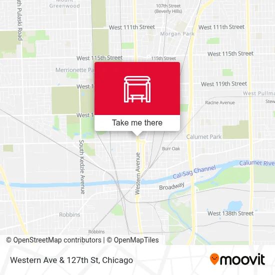 Western Ave & 127th St map