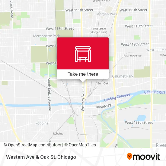Western Ave & Oak St map