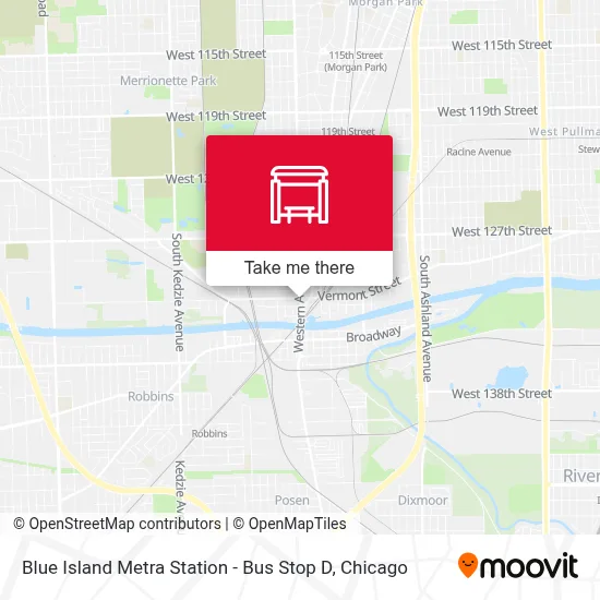 Blue Island Metra Station - Bus Stop D map