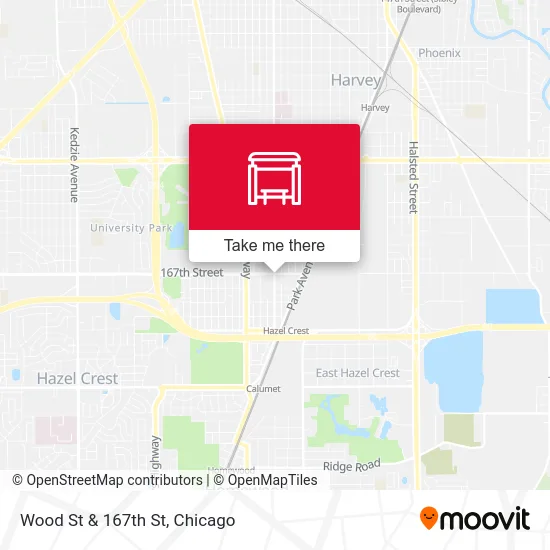 Wood St & 167th St map