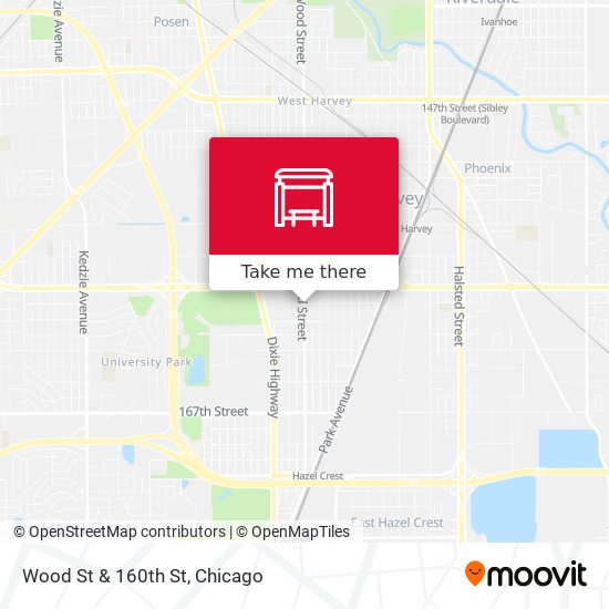 Wood St & 160th St map