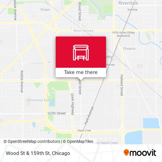 Wood St & 159th St map