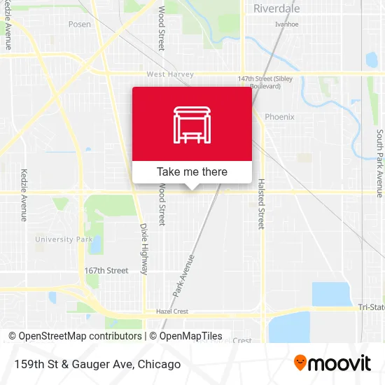 159th St & Gauger Ave map